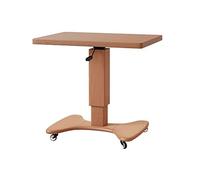 Table d'appoint Solid Wood Coffee Table Side Table with Rolling Wheels, Mobile End Table Study Table Sofa Table for Living Room, Nightstand Bed Side Table for Bedroom, Height Adjustable Table basse