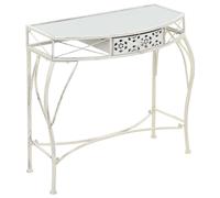 Table D'appoint Style Français Métal 82 X 39 X 76 Cm Blanc Blanc