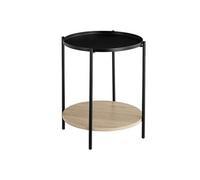 Table basse - TECTAKE - Table d'appoint SUNDERLAND en bois MDF ronde avec 2 étagères 45,5 x 54,5 cm - Bois clair/Chêne sonoma