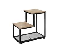Table basse - TECTAKE - Table d'appoint HALIFAX en bois MDF et acier 60,5 x 35,5 x 60,5 cm - Bois clair/Chêne sonoma