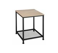 Table basse - TECTAKE - Table d'appoint DERBY en bois MDF et acier 45,5 x 45,5 x 55,5 cm - Bois clair/Chêne sonoma