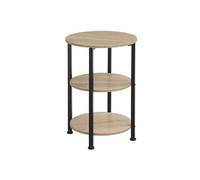 Table basse - TECTAKE - Table d'appoint COLCHESTER en bois MDF ronde avec 3 étagères 40 x 61 cm - Bois clair/Chêne sonoma