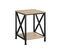 Table basse - TECTAKE - Table d'appoint CARLTON en panneau aggloméré et acier 40,5 x 40,5 x 52,5 cm - Bois clair/Chêne sonoma