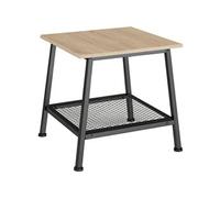 Table basse - TECTAKE - Table d'appoint BEDFORD en bois MDF et acier 45,5 x 45 x 47 cm - Bois clair/Chêne sonoma