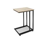 Table basse - TECTAKE - Table d'appoint ETON en bois MDF et acier en forme de C 48 x 35 x 66 cm - Bois clair/Chêne sonoma