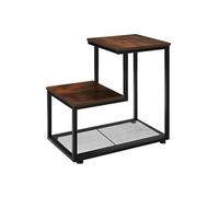 Table basse - TECTAKE - Table d'appoint HALIFAX en bois MDF et acier 60,5 x 35,5 x 60,5 cm - Bois foncé