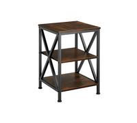 Table basse - TECTAKE - Table d'appoint NOTTINGHAM en bois MDF et acier 40,5 x 40,5 x 60,5 cm - Bois foncé