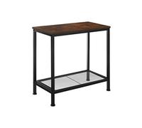 Table basse - TECTAKE - Table d'appoint FILTON en bois MDF et acier 60 x 30,5 x 60,5 cm - Bois foncé