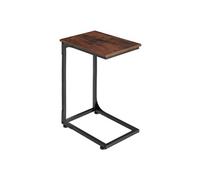 Table basse - TECTAKE - Table d'appoint ERIE en bois et acier en forme de C 40 x 30 x 63 cm - Bois foncé