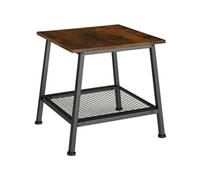Table basse - TECTAKE - Table d'appoint BEDFORD en bois MDF et acier 45,5 x 45 x 47 cm - Bois foncé