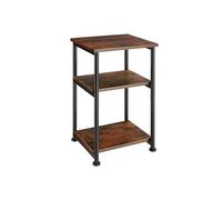 Table basse - TECTAKE - Table d'appoint MEMPHIS en acier et bois 34 x 30 x 59 cm - Bois foncé