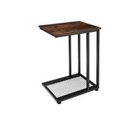 Table basse - TECTAKE - Table d'appoint ETON en bois MDF et acier en forme de C 48 x 35 x 66 cm - Bois foncé