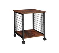 Table basse - TECTAKE - Table d'appoint cubique GARY en bois et acier 40 x 40 x 48 cm - Bois foncé