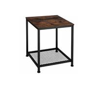 Table basse - TECTAKE - Table d'appoint DERBY en bois MDF et acier 45,5 x 45,5 x 55,5 cm - Bois foncé