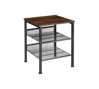 Table basse - TECTAKE - Table d'appoint LINCOLN en bois MDF et acier 40,5 x 40 x 50,5 cm - Bois foncé