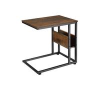 Table basse - TECTAKE - Table d'appoint WIGAN en bois MDF et acier 55 x 36,5 x 60 cm - Bois foncé
