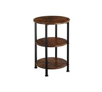 Table basse - TECTAKE - Table d'appoint COLCHESTER en bois MDF ronde avec 3 étagères 40 x 61 cm - Bois foncé