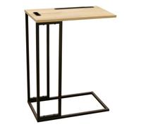 The Home Deco Factory - Table d'appoint en bois et métal avec support tablette Beige G