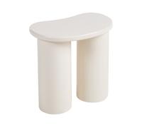 Table d'Appoint sur Double Socle Traditionnelle Design Scandinave MDF Blanc Ingl