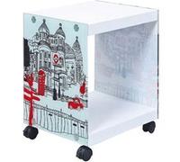 AltoBuy ISLA - Table d'Appoint sur roulettes Motif Londres