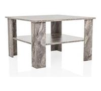hjh Living – Table basse carrée BISMO 70x70 cm aspect marbre, avec espace de rangement, gris