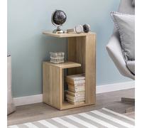 FineBuy Table d'appoint 35x30x61 cm Bois, Table d'appoint 2 Compartiments | petit table basse angulaire, surface résistante aux rayures et hydrofuge, bout de canapé avec étagère pour magazines