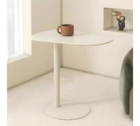 Table d'appoint. Table d'appoint Ovale Moderne for canapé et lit, Table Basse Ronde élégante for Salon et Chambre(21" l X 15" w X 25" h,Beige)