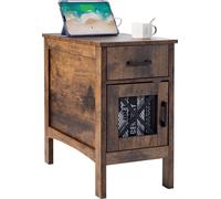 Table d'appoint Table de chevet Prise USB Stecraunkschrank 3 niveaux Couleur bois