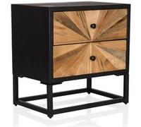 Table d'appoint / table de chevet SANTJAGO BLACK SUN S 2 tiroirs sapin massif hjh LIVING Couleur Bois Foncé G