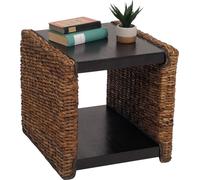 Mendler Table d'appoint Chevet Tabouret Bout de canap? Lucca rotin kubu lianes de bananier