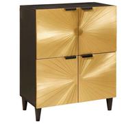 Table d'appoint - table de complement - gueridon Vidaxl Meuble d'appoint avec stockage Noir et or 60 x 33,5 x 75 cm