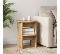 Table d'appoint - table de complement - gueridon Vidaxl Meuble d'appoint Chêne Artisanal Ø40 x 50 cm Bois d'ingénierie