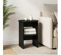 Table d'appoint - table de complement - gueridon Vidaxl Meuble d'appoint Noir Ø40 x 50 cm Bois d'ingénierie
