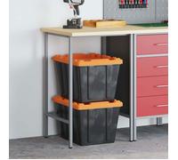 Table d'appoint - table de complement - gueridon Vidaxl Table d'angle Gris 55 x 55 x 85 cm Acier et bois laminé