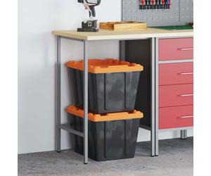Table d'appoint - table de complement - gueridon Vidaxl Table d'angle Gris 55 x 55 x 85 cm Acier et bois laminé