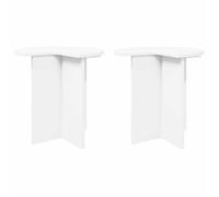 Table d'appoint - table de complement - gueridon Vidaxl Table d'appoint 2 pcs Blanc Ø 39 x 38 cm Bois d'ingénierie