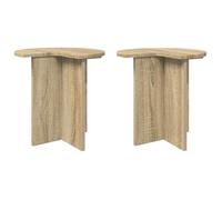 Table d'appoint - table de complement - gueridon Vidaxl Table d'appoint avec stockage 2 pcs Chêne Sonoma Ø 39 x 38 cm