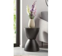 Table d'appoint / tabouret design "Sablier" en métal, noir Ø 32 x 45 cm, table à fleurs, pouf