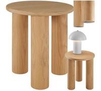 Table d'appoint - TECTAKE - Table basse ronde SISI avec pieds en bois massif et plateau en MDF - 40 x 40 x 45,5 cm
