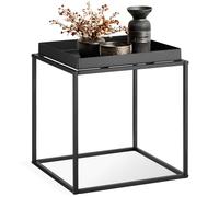 TABLE D'APPOINT - TECTAKE - Table d'appoint CAMBRIDGE Empilable avec une Étagère sous forme de tablette 40 x 40 x 44 cm - Noir