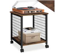 TABLE D'APPOINT - TECTAKE - Table d'appoint GARY en Bois et Acier 40 x 40 x 48 cm - Bois Foncé