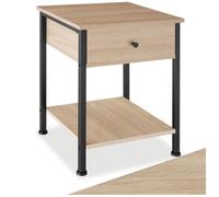 Table d'appoint - TECTAKE - Table de chevet BRADFORD au style industriel avec 2 étagères en bois 40 x 40 x 55 5 cm - Bois clair