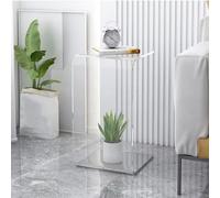 Table d'appoint transparente en acrylique en forme de U, table basse moderne pour salon ou chambre à coucher, petite table d'angle pour une décoration polyvalente