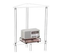 Table d'appoint transparente pour chambre à coucher | 2 niveaux triangulaires modernes pour petits espaces de rangement, table de chevet décorative en acrylique, meuble pour coin de cuisine, salon