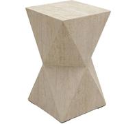 Kare Luxury Table d'appoint Design Triangulaire en travertin Beige 53 x 31 x 31 cm (H x l x P)