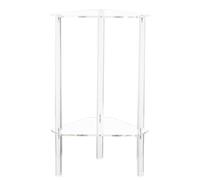 Table d'appoint triangulaire en acrylique, petite table basse moderne en acrylique transparent à 2 niveaux pour salle de bain, salon et chambre à coucher
