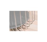 Table d'appoint verre gris et pieds métal chromé Raya D 50 cm