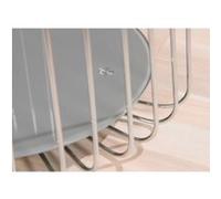 Inter Link - Table basse - Table d'appoint - Table de salon - Structure métallique - Plateau supérieur en verre gris Pantone - Pour salon, bureau, chambre - 50 x 50 x 50 cm - Rivoli