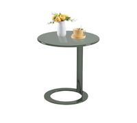 Table d'appoint verte de style moderne de 48,3 x 45,7 cm, table de loisirs spacieuse pour salon, chambre à coucher et plus table basse ronde pour décoration et rangement de la maison.
