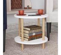 Table d'appoint 'Ves' avec plateau inférieur 49 x Ø42 cm Blanc